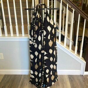 BANANA REPUBLIC BLACK & CREAM HALTER JUMPSUIT